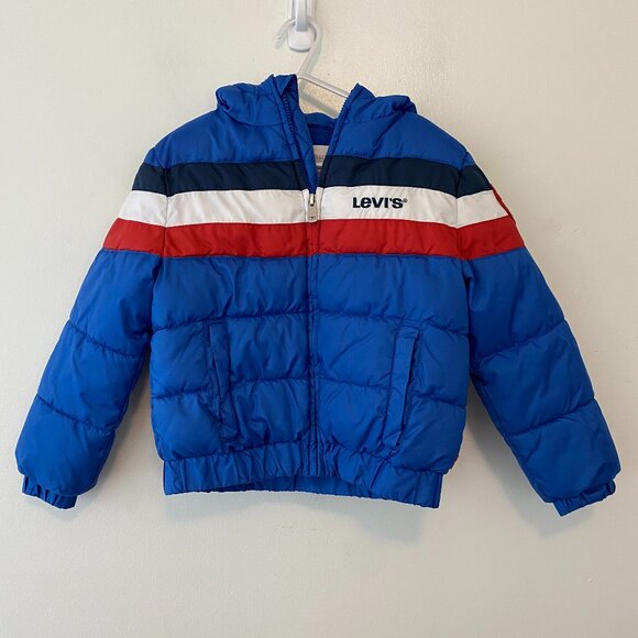 Levis Kids Full Zip Hooded Puffer Coat Size 4 XS - Picture 1 of 6